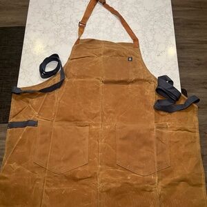 New hedley & bennett Crossback Apron with Pockets, 100% Cotton Canvas Brown
